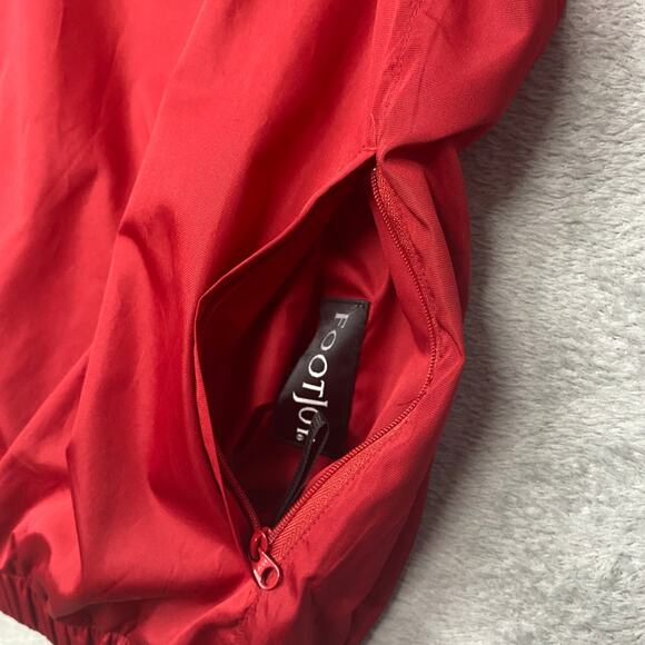 FootJoy Shirt Mens Medium Red Windshirt Pullover V Neck Pockets Golf FJ - Picture 7 of 10